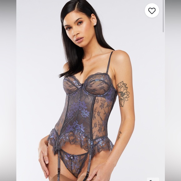 SAVAGE X FENTY : Living in the Clouds Iridescent Lace Corset - Picture 1 of 6